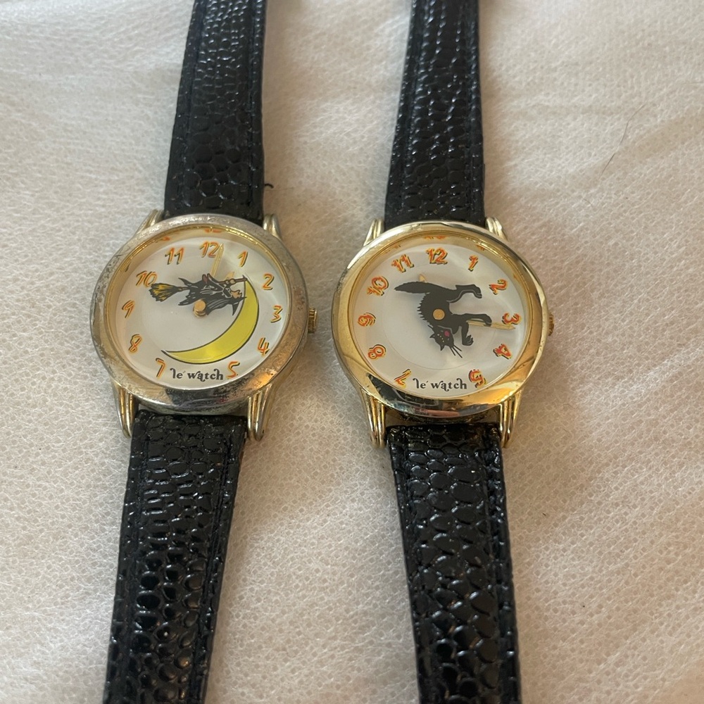 Le Witch Witch Design Black Strap pair of Watches - Picture 4 of 12